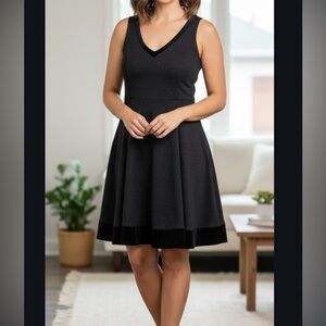 White House Black Market Black Textured Mini Dress